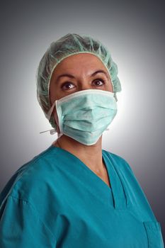 Theatre nurse in medical scrubs