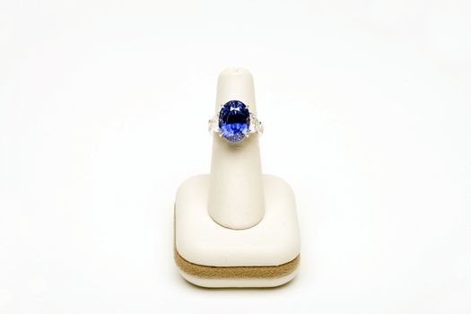 Blue Platinum Sapphire Ring