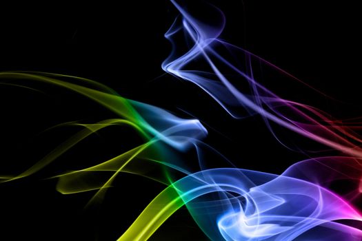 Multicolored smoke