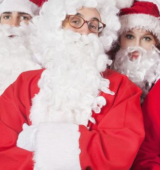 Portrait of people in Santa costume