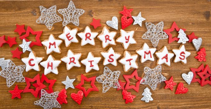 "Merry Christmas" written on cookies