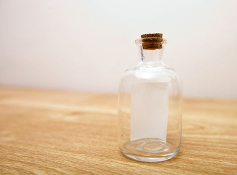 Glass bottle with note inside