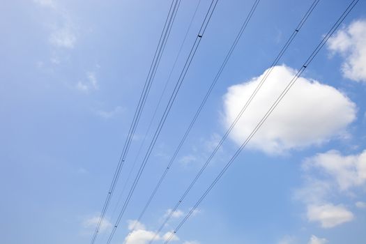 Electrical Power lines against clear Skype