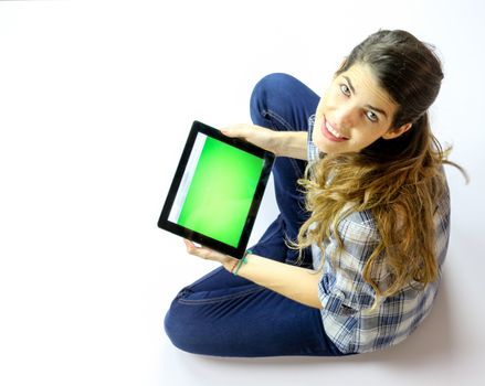 Girl with a tablet