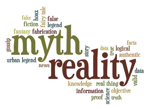 myth and reality word cloud