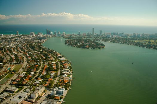 Aerial view of Miami city