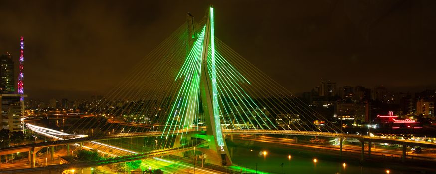 Sao Paulo bridge at night