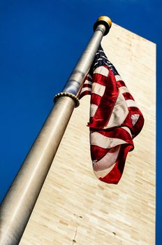 Washington Monument and American Flag