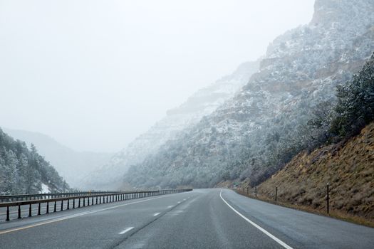 US snowing I 15 interstate snowed road in Nevada