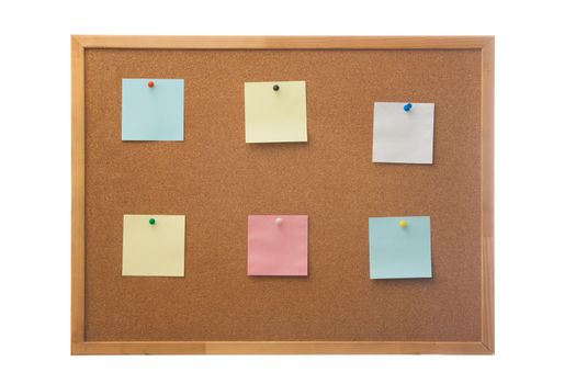 Corkboard and blank paper notes.