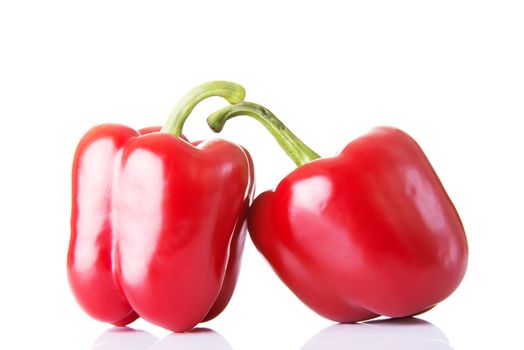 Two red paprika vegetable.