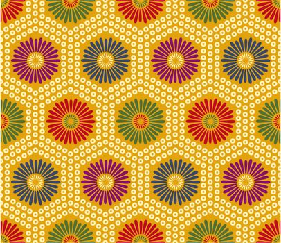 seamless japanese floral geometric pattern