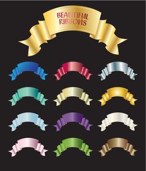 Collection of colorful ribbons