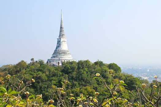 Pagoda on the mountain in Phra Nakhon Khiri ( Khao wang ) temple