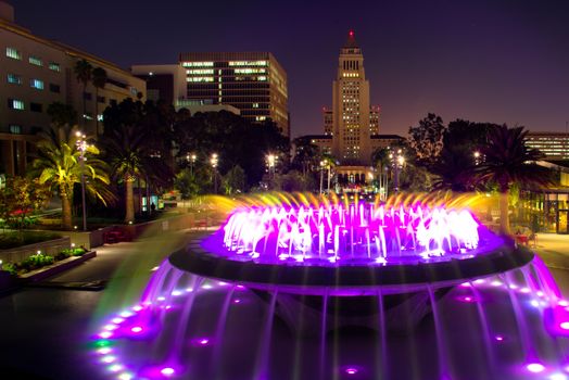 Los Angeles City Hall as seen from the Grand Park