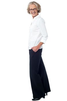 Aged woman in corporate attire