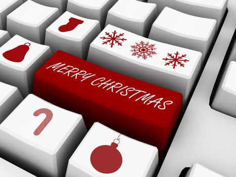 Computer Keyboard - Business Holiday Concept. merry christmas