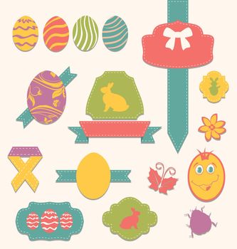 Easter scrapbook set - labels, ribbons and other elements (2)