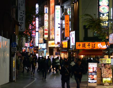 TOKYO - NOVEMBER 23: Street life in Shinjuku November 23 2013. 