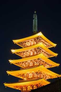 Sensoji temple Pagoda tokyo