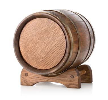 Wooden barrel on stand