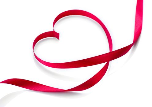Valentine Heart. Elegant Red Satin Gift Ribbon