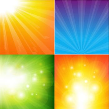Abstract Color Sunburst Background