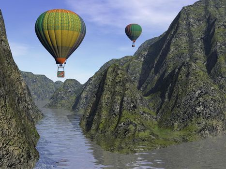Two hot-air balloons