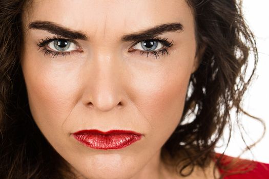 Close-up of annoyed angry woman
