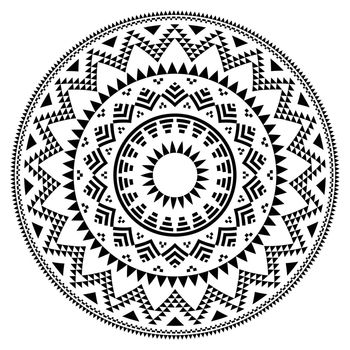 Tribal folk aztec geometric pattern in circle