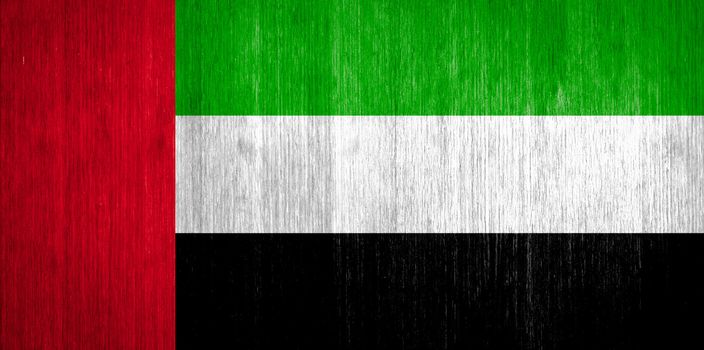 United Arab Emirates Flag on wood background