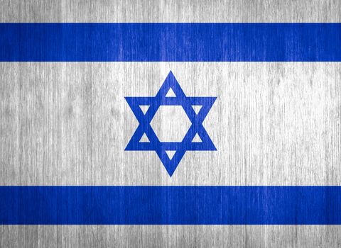 Israel Flag on wood background