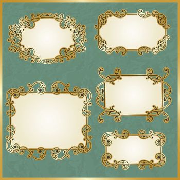 vector floral swirly golden frames