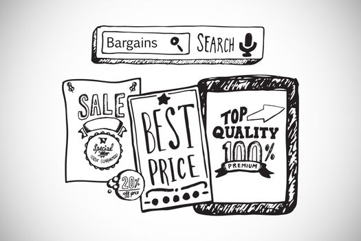 Composite image of retail sale doodles