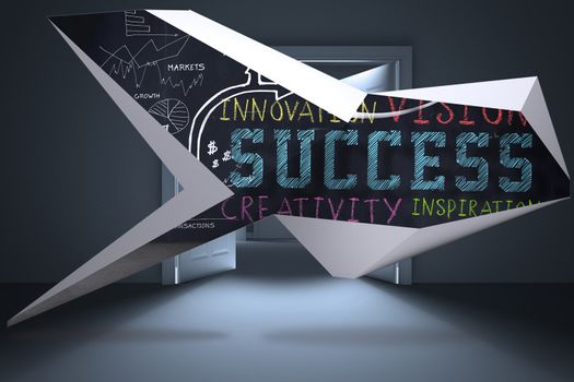 Composite image of success plan on abstract screen