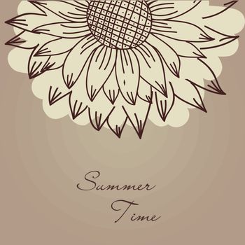 seamless vintage ornament with sunflowers