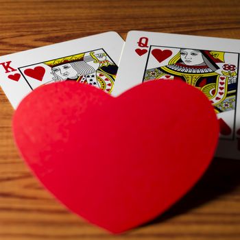 heart and king queen card