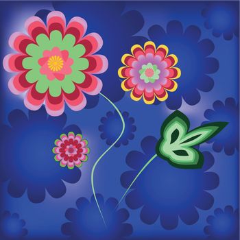vector illustration background flowers leaves