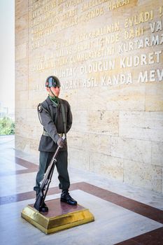 Turkish soldier at entrance of Ataturk Mausoleum
