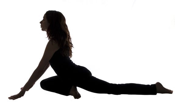 Pigeon Pose in Yoga, Silhouette