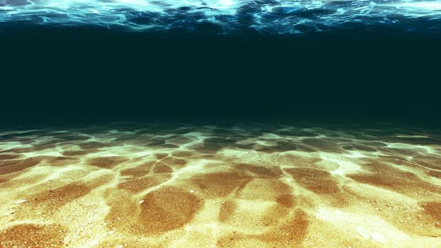 Surface of the sand under water