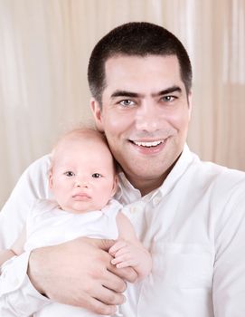 Happy father with baby
