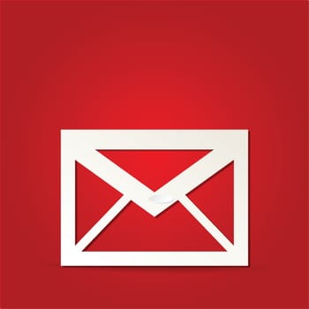 EPS Vector 10 - mail icon on isolated on red