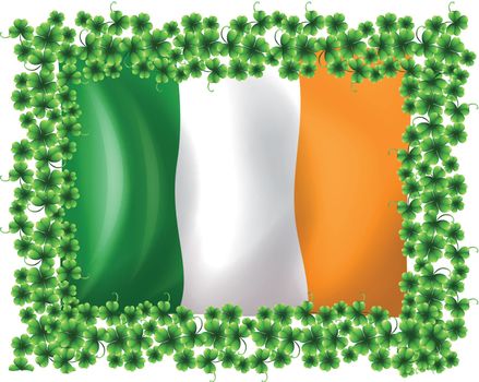 A framed flag of Ireland