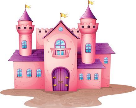 A pink colored castle
