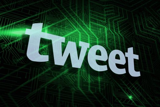Tweet against green and black circuit board