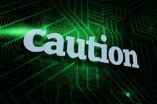Caution against green and black circuit board