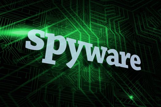 Spyware against green and black circuit board
