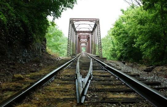 Bridge and railroad tracks