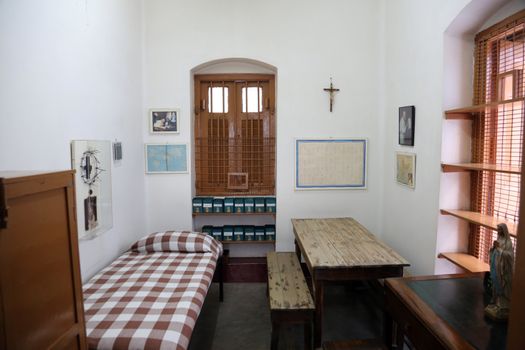 The former room of Mother Teresa at Mother House in Kolkata